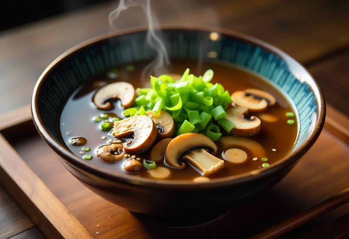 mushroom miso soup 1